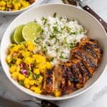 Jerk Chicken Bowls with Mango Salsa and Coconut Rice Recipe