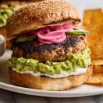 Cheddar Jalapeno Chicken Burgers with Guacamole Recipe
