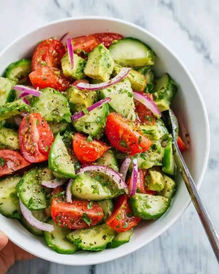 Cucumber Tomato Avocado Salad Recipe