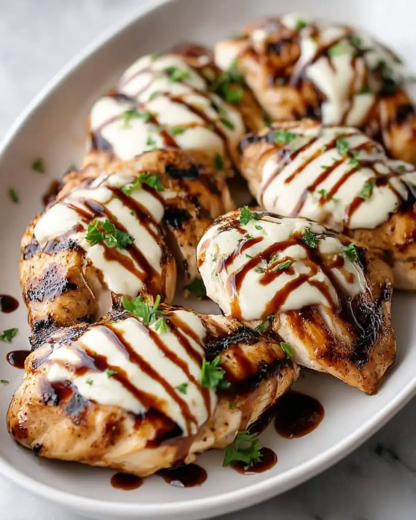 Easy Balsamic Baked Chicken Breast with Mozzarella Cheese Recipe