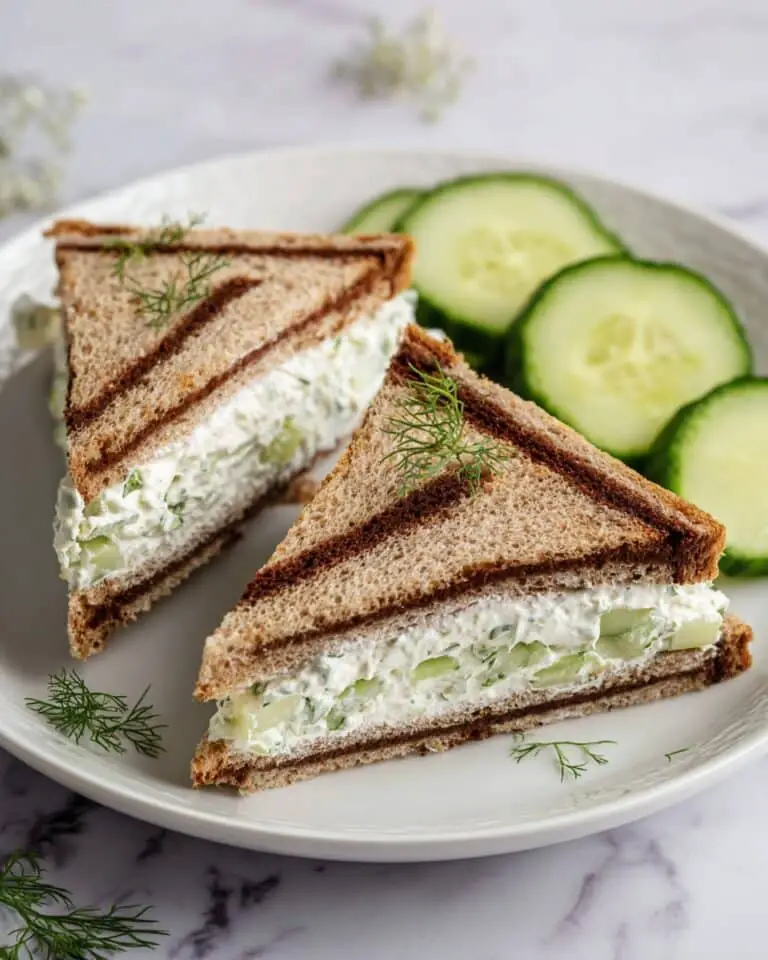 Cucumber Sandwiches with Cream Cheese and Herbed Ranch Spread Recipe