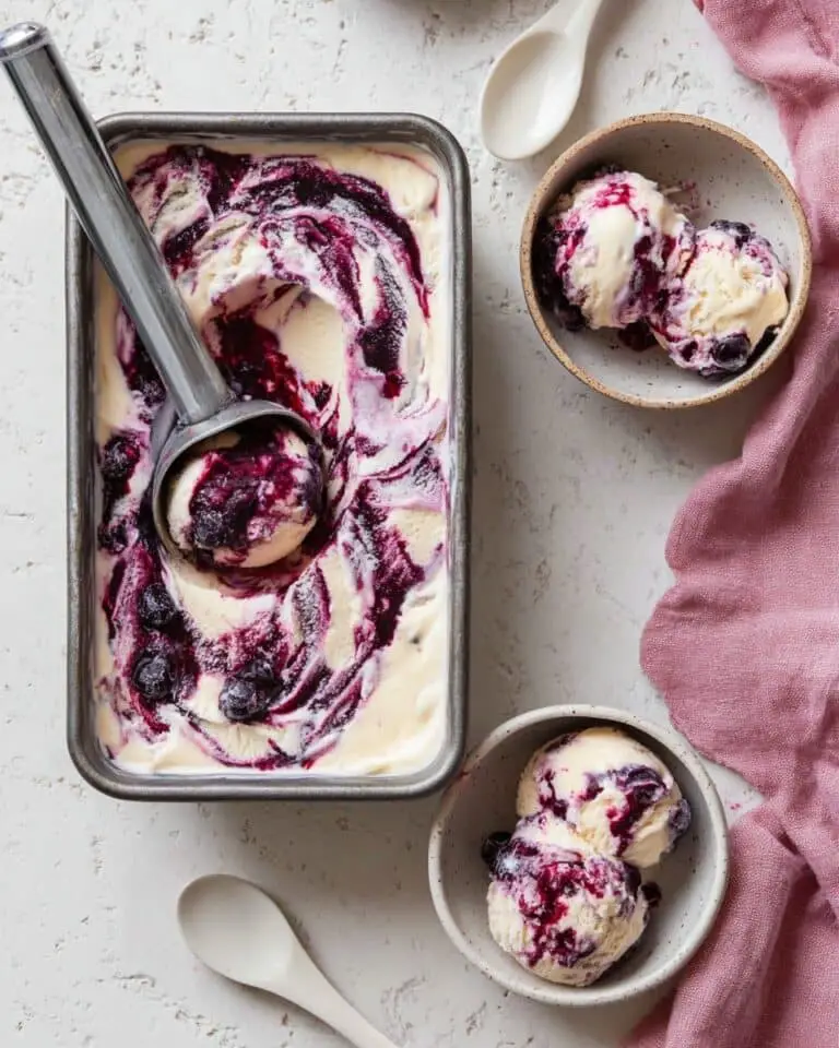 No Churn Blueberry Mascarpone Ice Cream Recipe