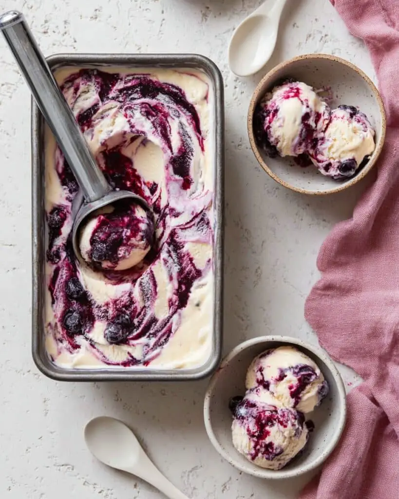 No Churn Blueberry Mascarpone Ice Cream Recipe