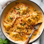 Easy Ravioli with Creamy Tomato Basil Sauce Recipe