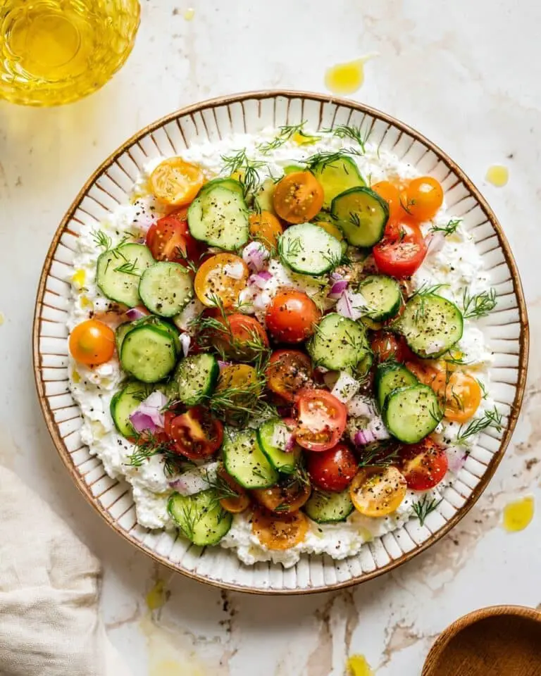 Cottage Cheese Salad with Fresh Veggies and Herbs Recipe