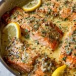 Easy Baked Salmon with Lemon Butter Cream Sauce Recipe