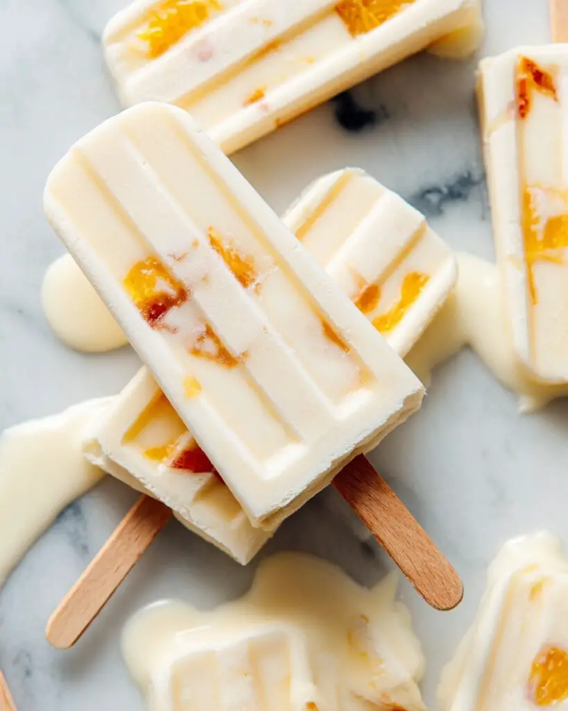 Creamy Peach & Honey Popsicles Recipe