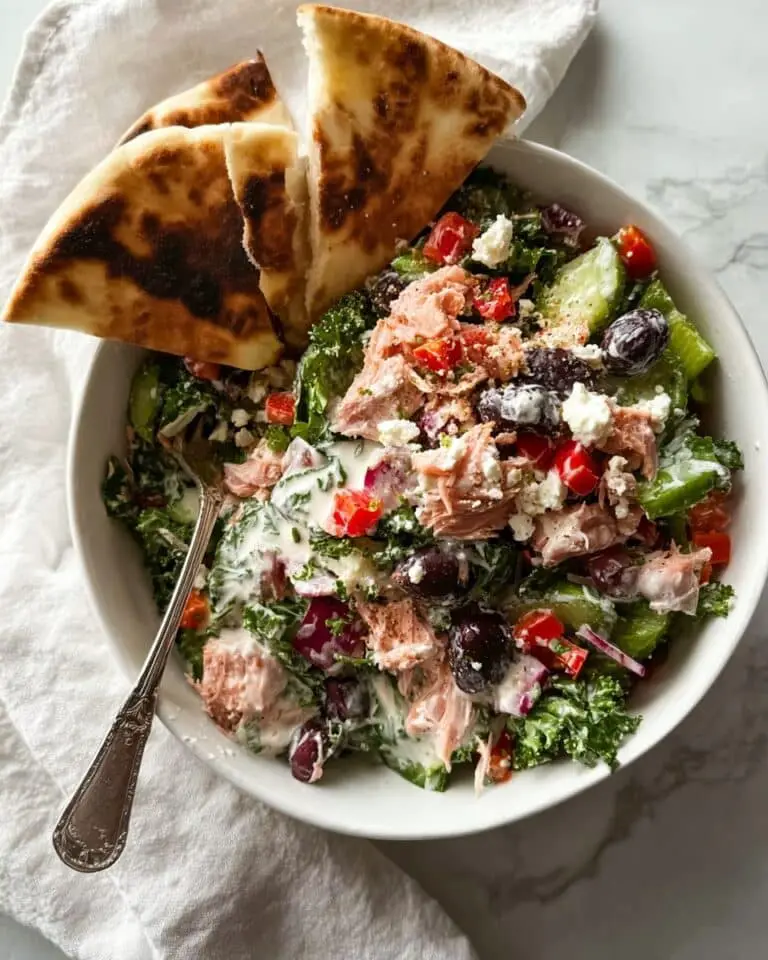 Mediterranean Tuna Salad with Creamy Feta Dressing Recipe