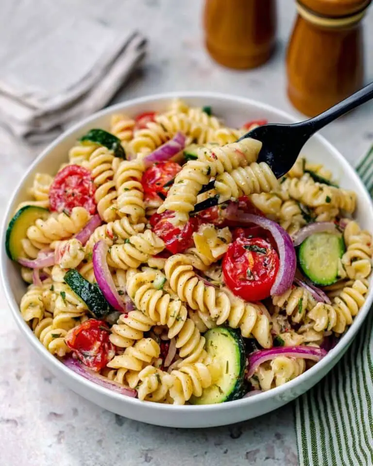 Creamy Tomato Cucumber Pasta Salad Recipe
