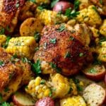 Chicken, Corn + Potatoes Sheet Pan Dinner Recipe