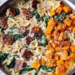 Creamy Roasted Butternut Squash Pasta with Sausage and Spinach Recipe