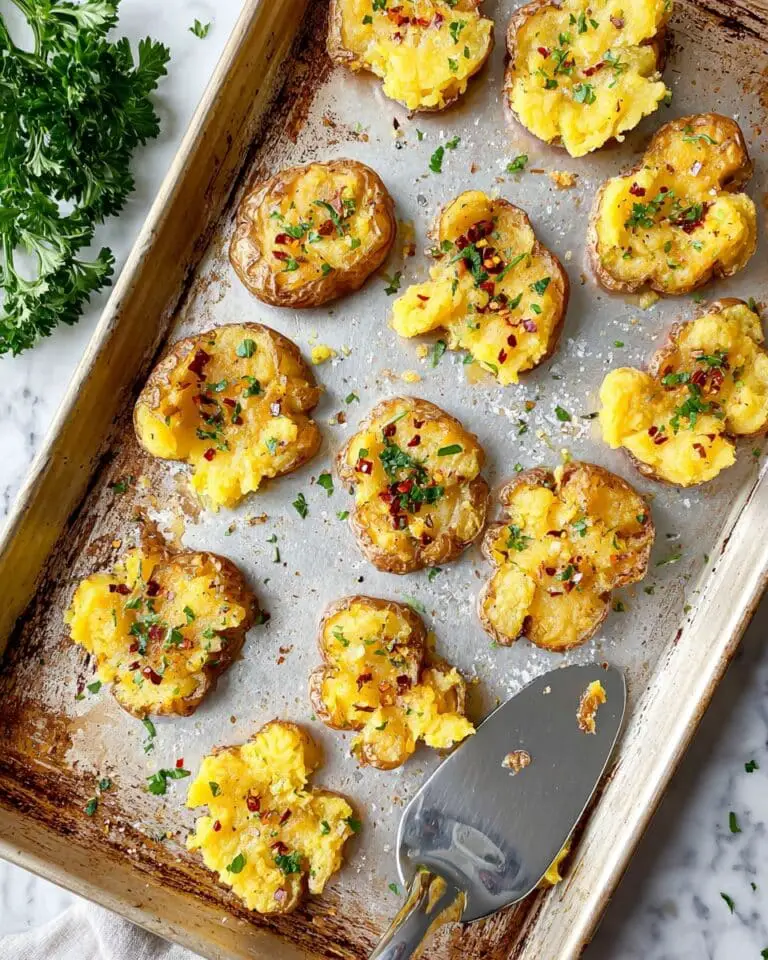 Crispy Smashed Potatoes with Herbs and Parmesan Recipe