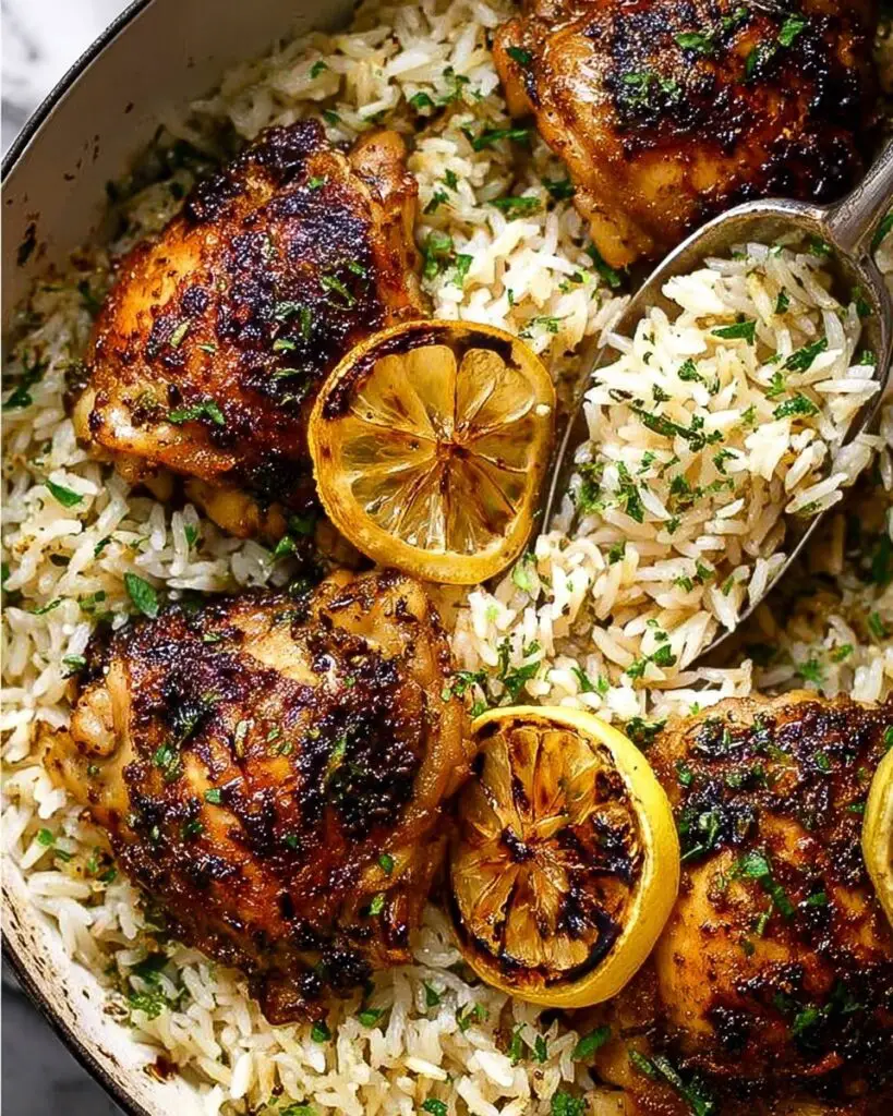 One Pot Greek Chicken and Lemon Rice Recipe