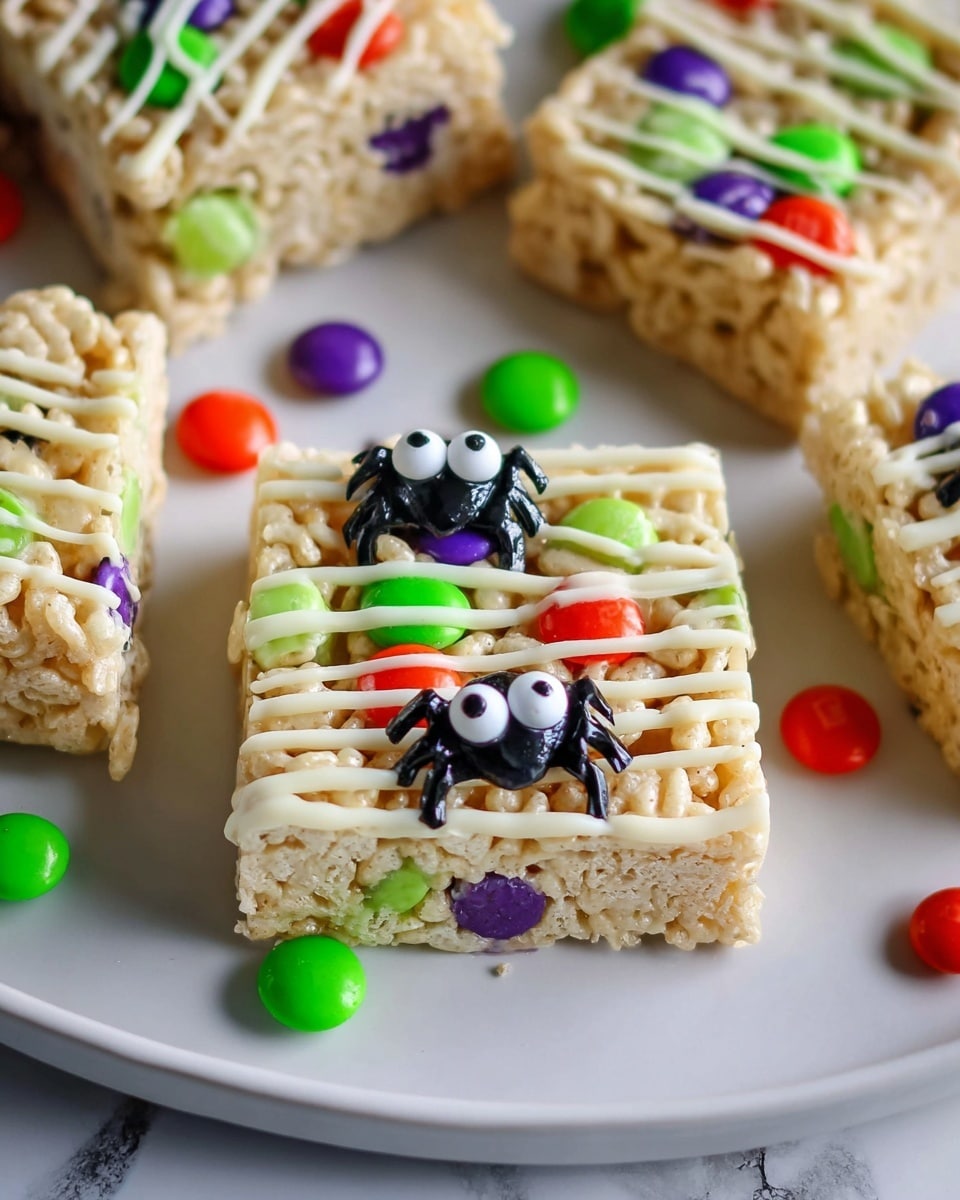 Rice Krispie Treats with M&Ms and Halloween Sprinkles Recipe