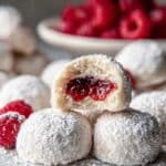 Raspberry Almond Snowball Cookies Recipe