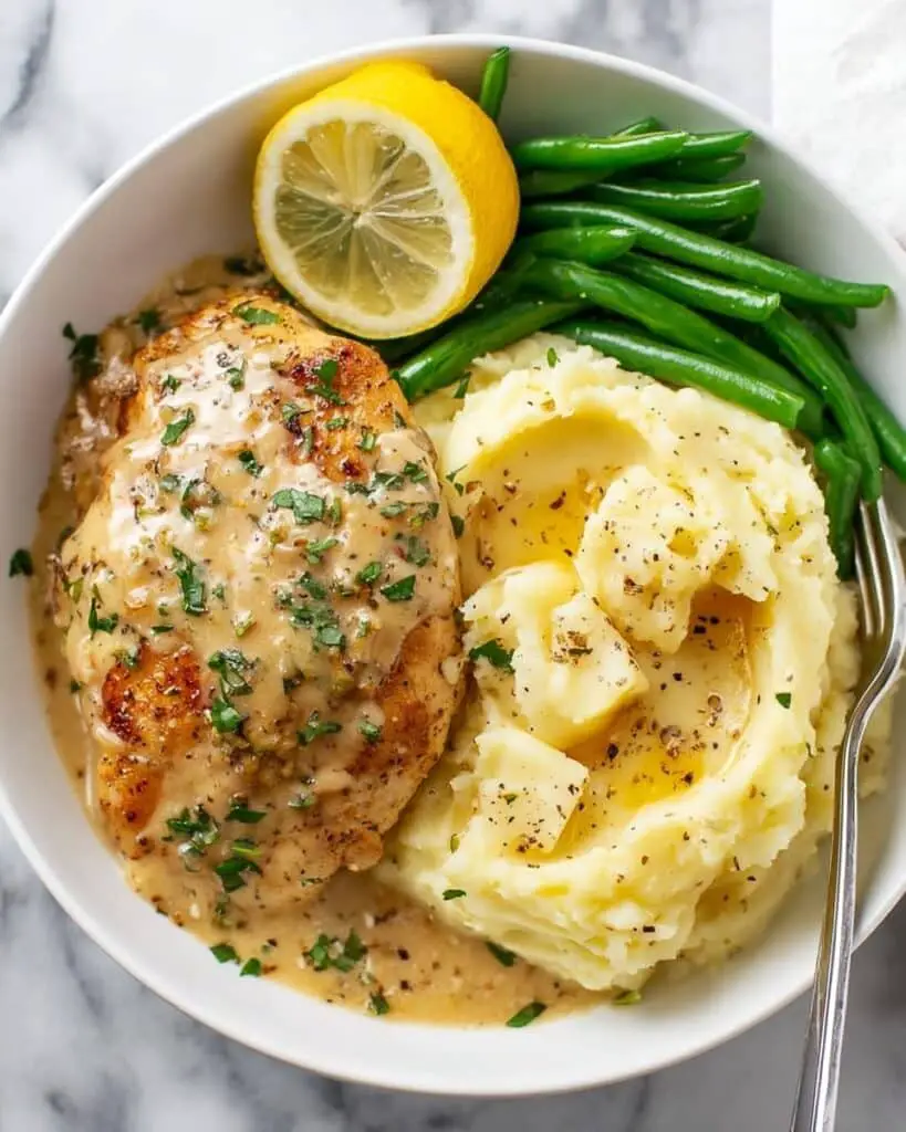 Chicken in Creamy Garlic Lemon Sauce Recipe