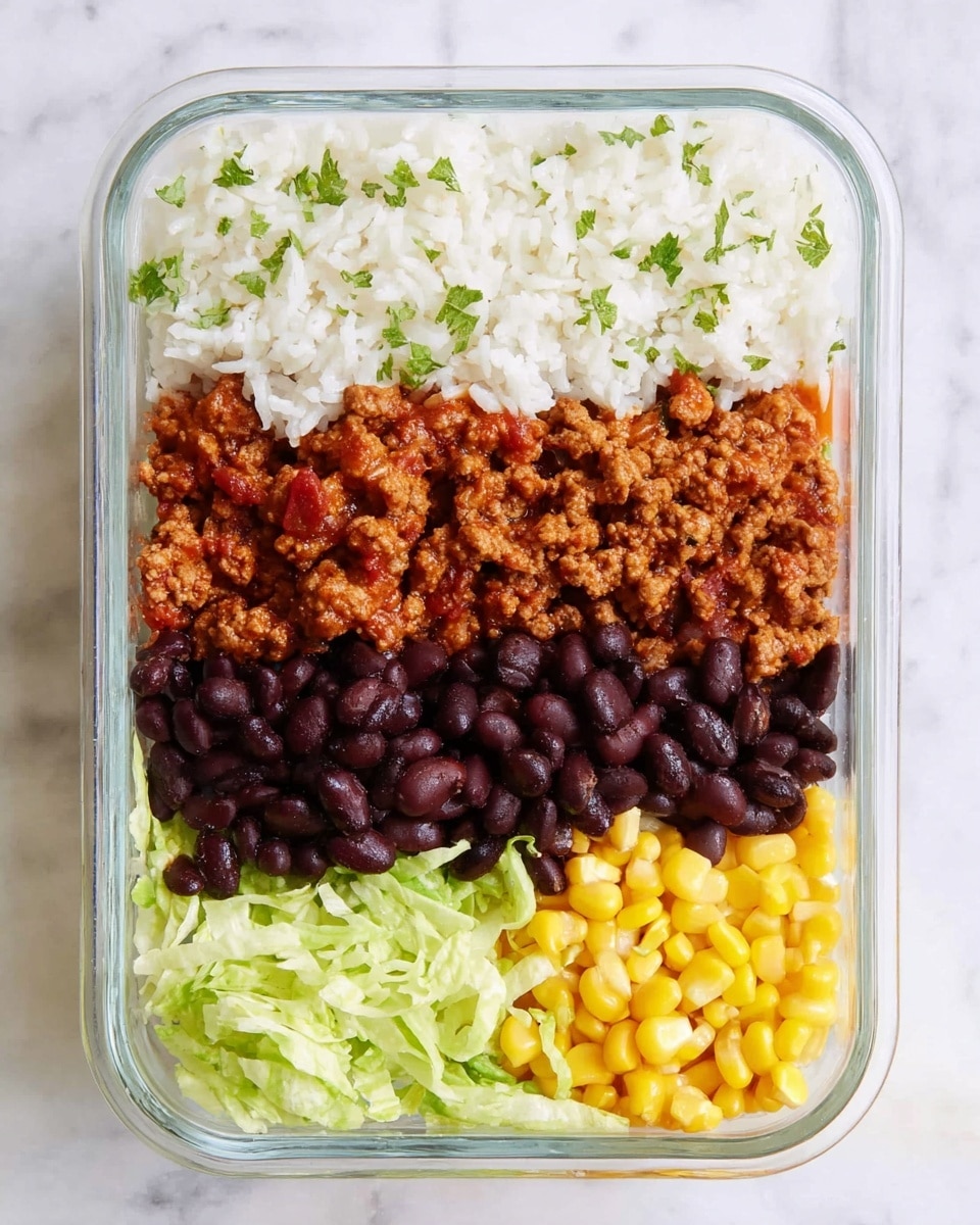 Turkey Taco Bowl with Cilantro Lime Rice and Fresh Toppings Recipe