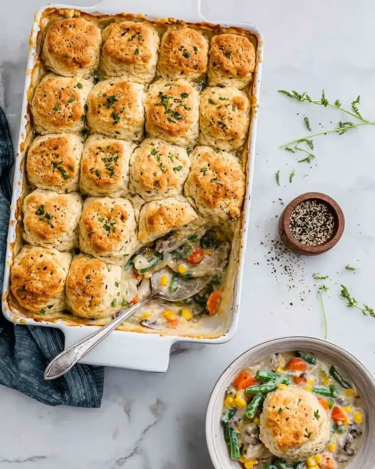 Chicken and Vegetable Biscuit Casserole Recipe