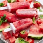 Watermelon Strawberry Lime Honey Popsicles Recipe