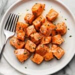 Air Fryer Lemon Garlic Butter Salmon Bites Recipe