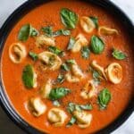 Slow Cooker Creamy Tomato Basil Tortellini Soup Recipe