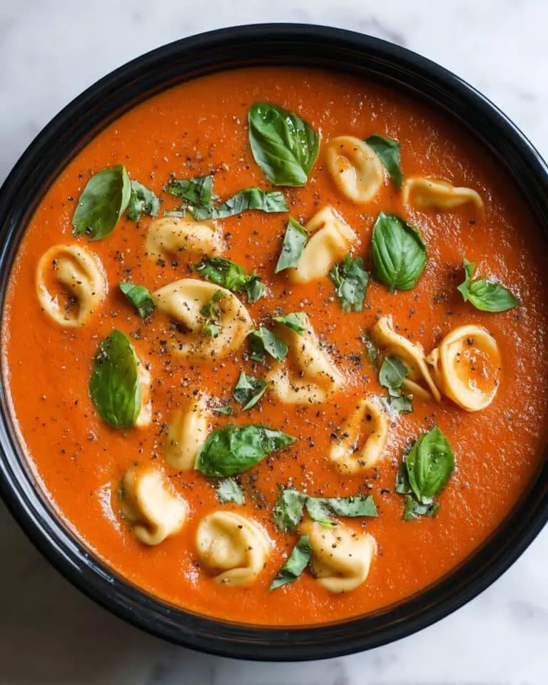 Slow Cooker Creamy Tomato Basil Tortellini Soup Recipe