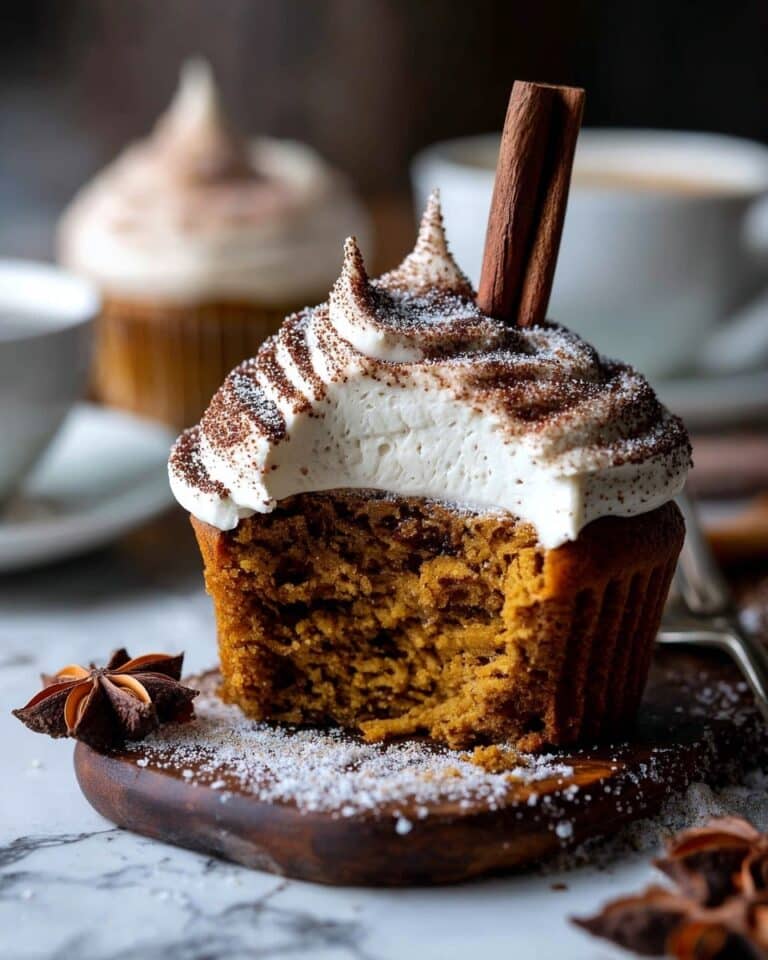 Vanilla Chai Pumpkin Latte Cupcakes with Cinnamon Brown Sugar Frosting Recipe