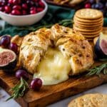 Baked Brie with Cranberry Sauce and Puff Pastry Recipe