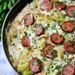 Keto Cajun Sausage and Cabbage Alfredo Recipe