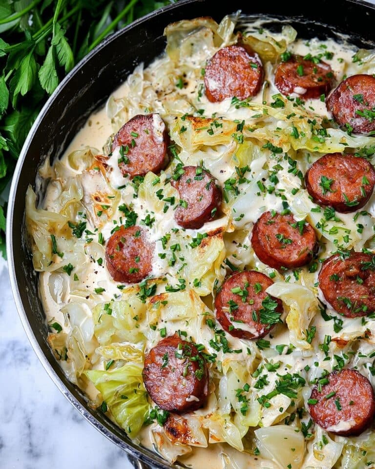 Keto Cajun Sausage and Cabbage Alfredo Recipe