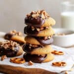 Chocolate-Dipped Peanut Butter Cookies with Toffee & Pretzels Recipe