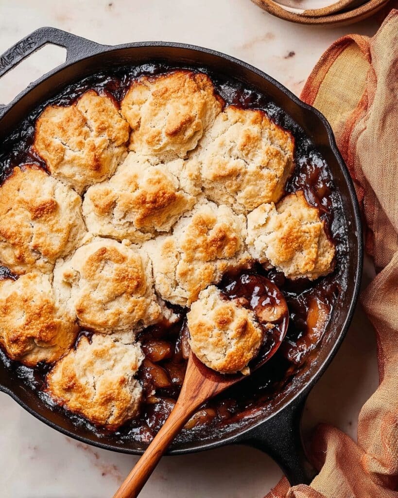 Caramel Apple Cobbler with Vanilla Ice Cream Recipe