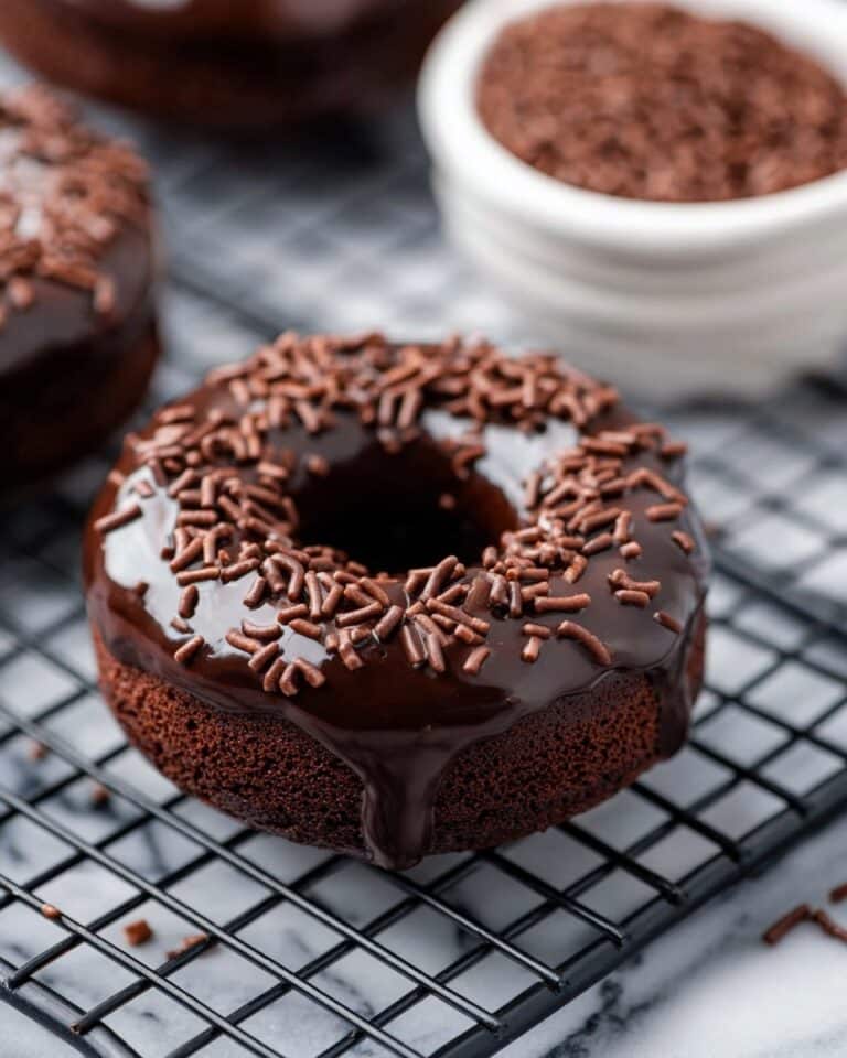 Baked Chocolate Glazed Cake Donuts Recipe