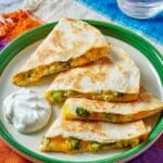 Sheet Pan Broccoli Cheddar Quesadillas Recipe