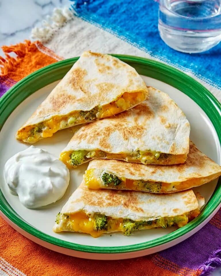 Sheet Pan Broccoli Cheddar Quesadillas Recipe