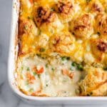 Easy Chicken Pot Pie Casserole with Biscuits Recipe