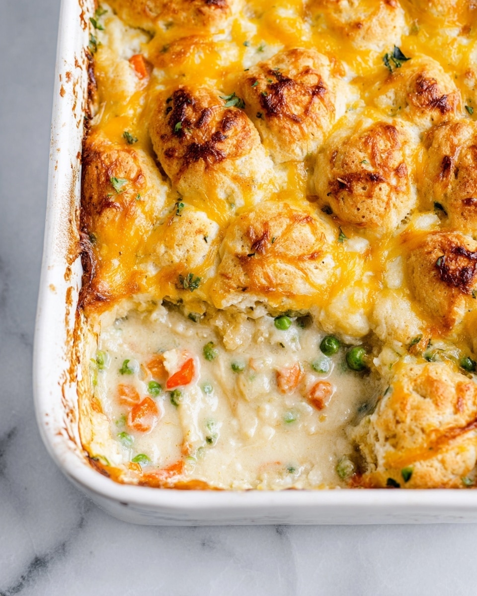 Easy Chicken Pot Pie Casserole with Biscuits Recipe