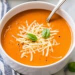 Homemade Creamy Tomato Soup with Basil and Parmesan Recipe