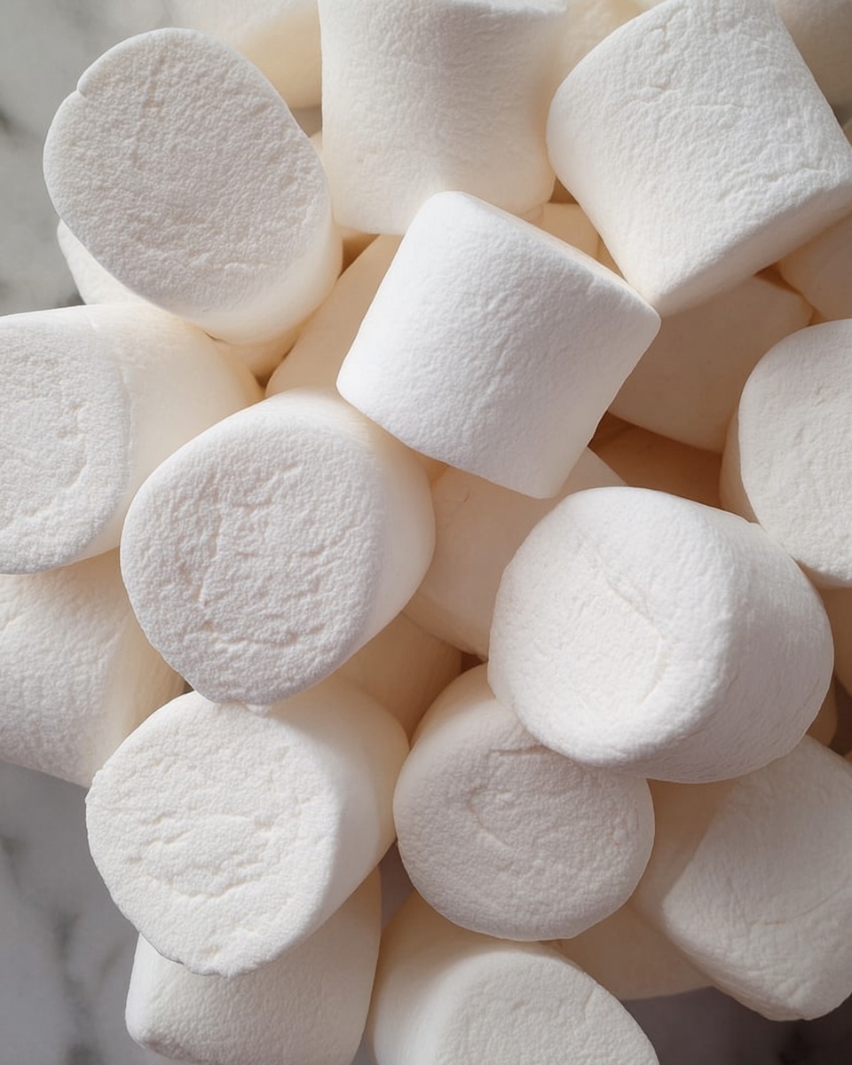 The image shows many white marshmallows piled close together, filling the frame almost completely. Each marshmallow is soft and round-edged, with a smooth, slightly textured surface. Some are standing upright, showing their flat, circular tops that have a slightly matte finish, while others are lying on their sides, displaying their cylindrical shape. The colors are all different shades of white, creating a soft and fluffy appearance on a white marbled surface. photo taken with an iphone --ar 4:5 --v 7