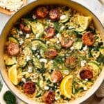 One-Pan Mediterranean Chicken Sausage Zucchini Orzo Recipe