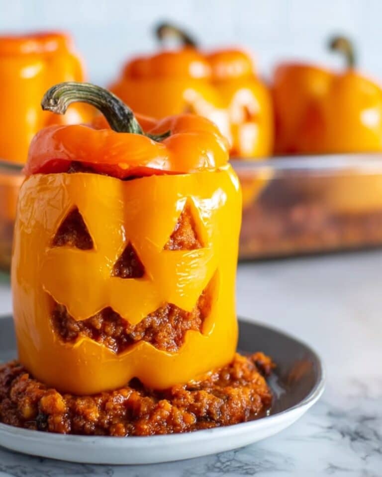 Jack O’ Lantern Stuffed Peppers Recipe
