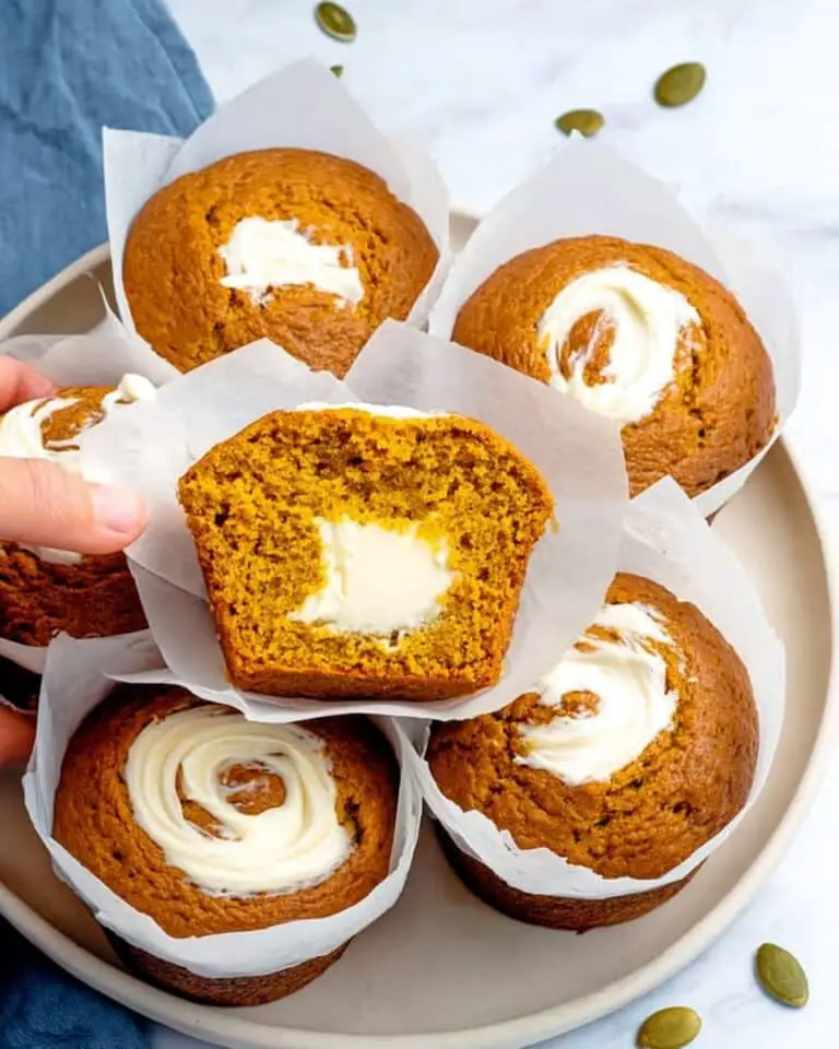 Eggless Pumpkin Cream Cheese Muffins Recipe