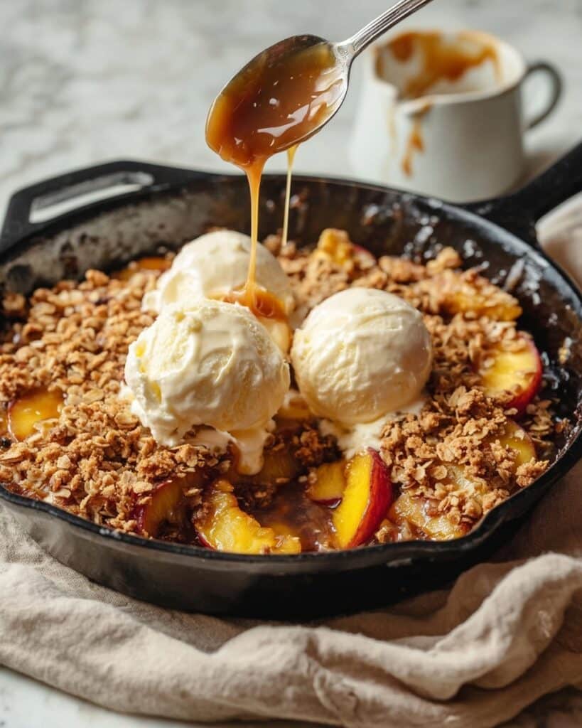 Gluten Free Peach Crisp with Salted Coconut Milk Caramel Recipe