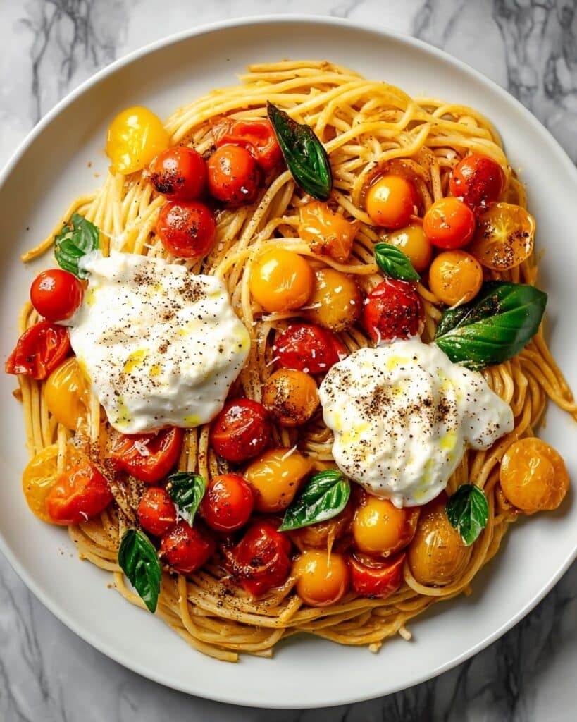 Burrata Pasta with Burst Cherry Tomatoes Recipe