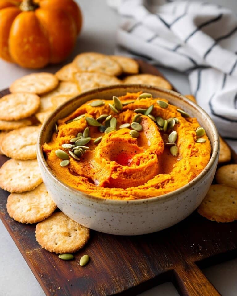 Creamy Pumpkin Hummus with Roasted Pumpkin Seeds Recipe