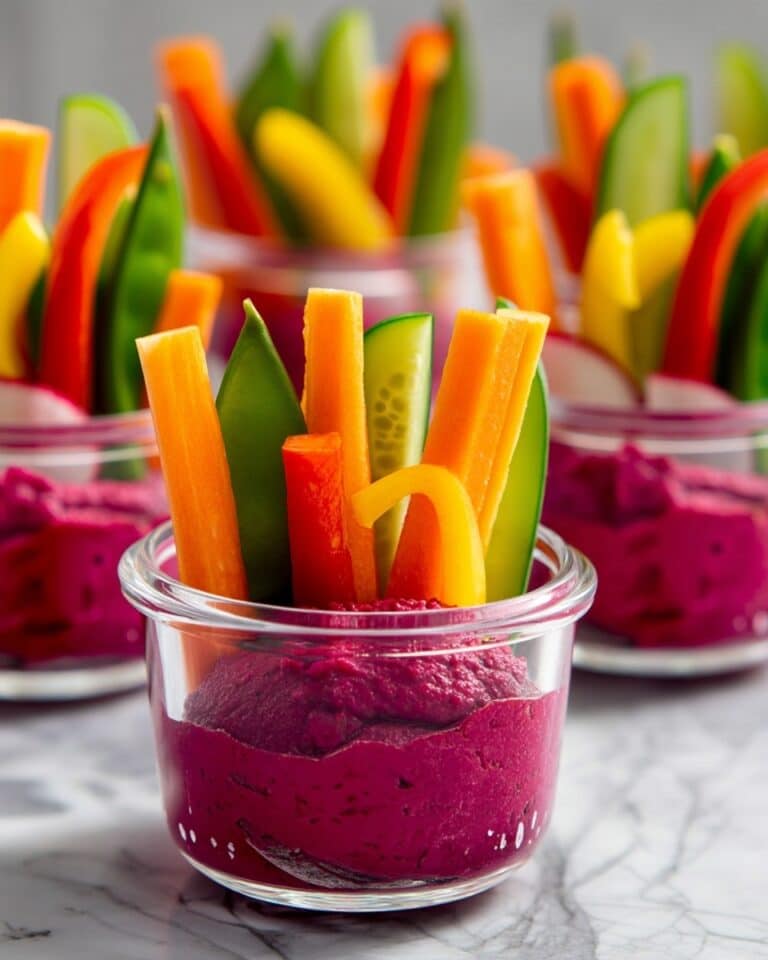 Hummus Cups with Colorful Vegetable Sticks Recipe