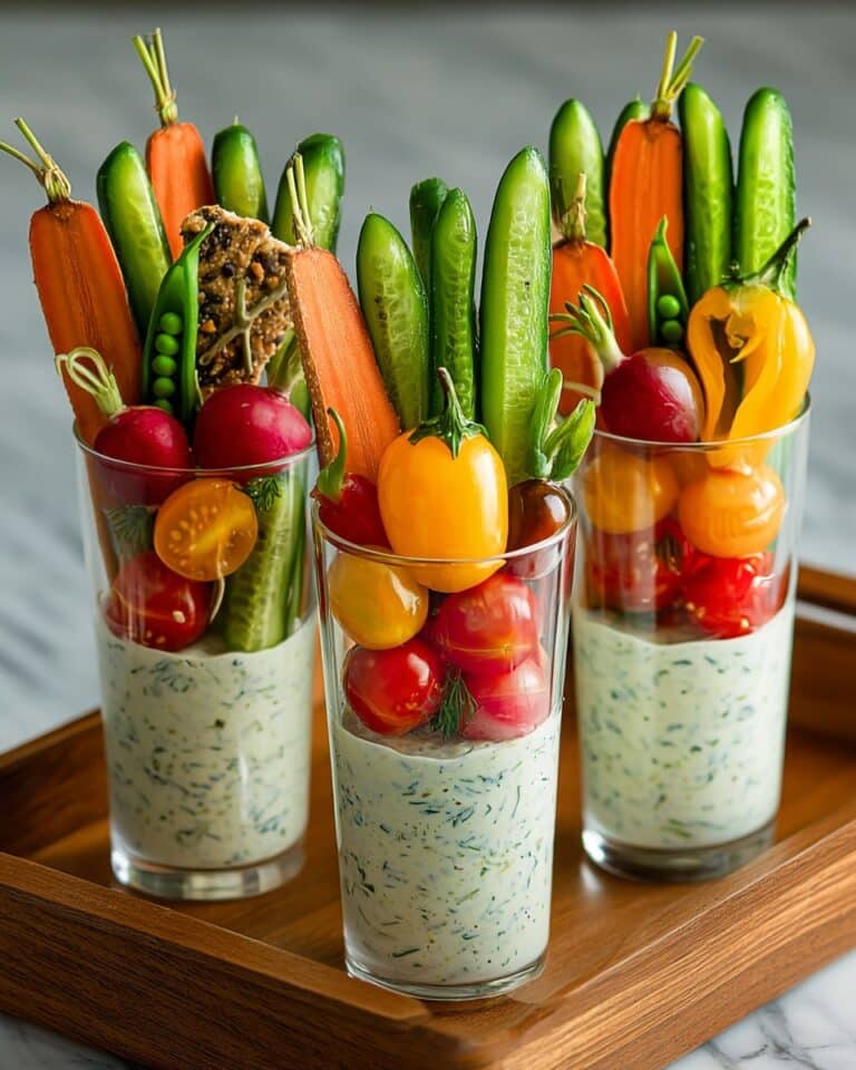 Easy Individual Veggie Cups with Pesto Dip Recipe