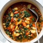 Lentils & Potatoes Soup with Roasted Garlic Broth and Greens Recipe