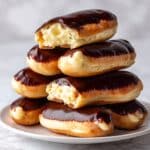 Homemade Eclairs with Vanilla Custard Filling and Chocolate Glaze Recipe