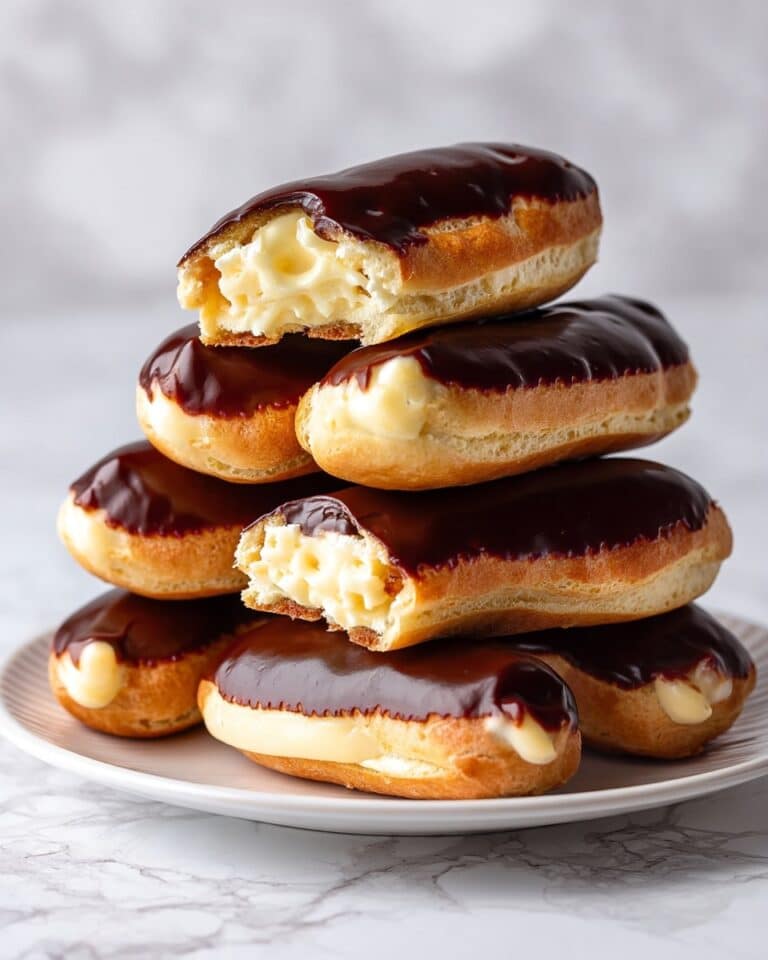 Homemade Eclairs with Vanilla Custard Filling and Chocolate Glaze Recipe
